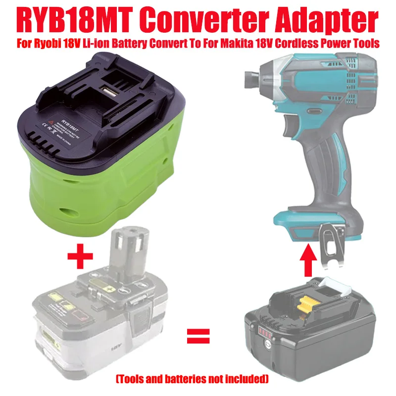 ALASICKA Battery Adapter for Ryobi 18V Battery Convert To for Makita/Dewalt/Milwaukee/Bosch/Metabo/Hitachi/Hikoki 18V Power Tool image 2