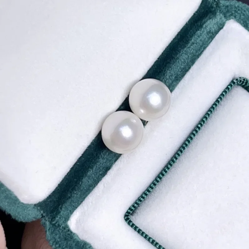 

Pair of 10-11mm Round Sea Loose Pearls High Quality White Beads for Jewelry Making DIY Pendant Earrings AAA