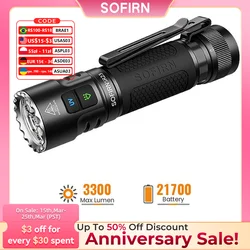 Sofirn SR23 Flashlight EDC TN3535 3000LM 365nm UV SST08 USB-C 21700 Rechargeable Light With Dual Switch