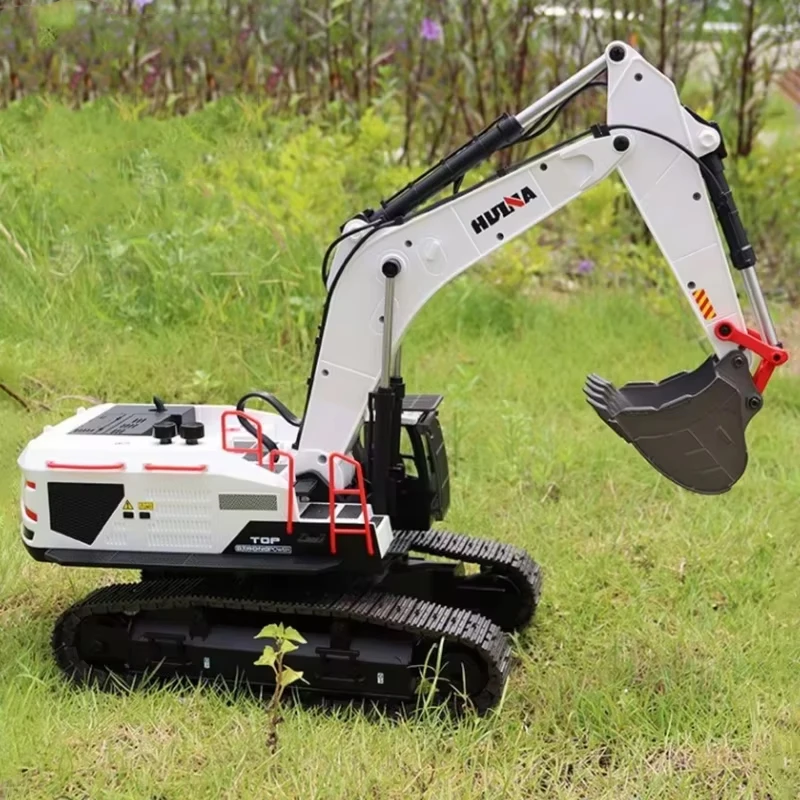 HUINA 594 1/14スケール RC掘削機 2.4GHzリモコン 合金製シミュレーション玩具 照明と音響効果付き 大人と男の子向け