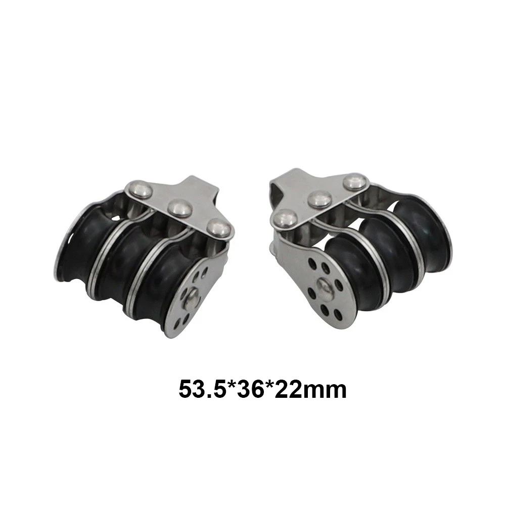 Stainless Steel Rope Pulley for Sailing Anchoring and Sunshade Cable Systems Yacht Sailboat Compatible 53.5x36x22mm view 4