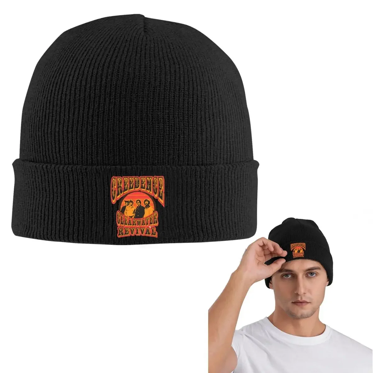 New Creedence Clearwater Revivals Warm Knitted Cap Fashion Bonnet Hat Autumn Winter Outdoor Beanies Hats for Men Women Adult