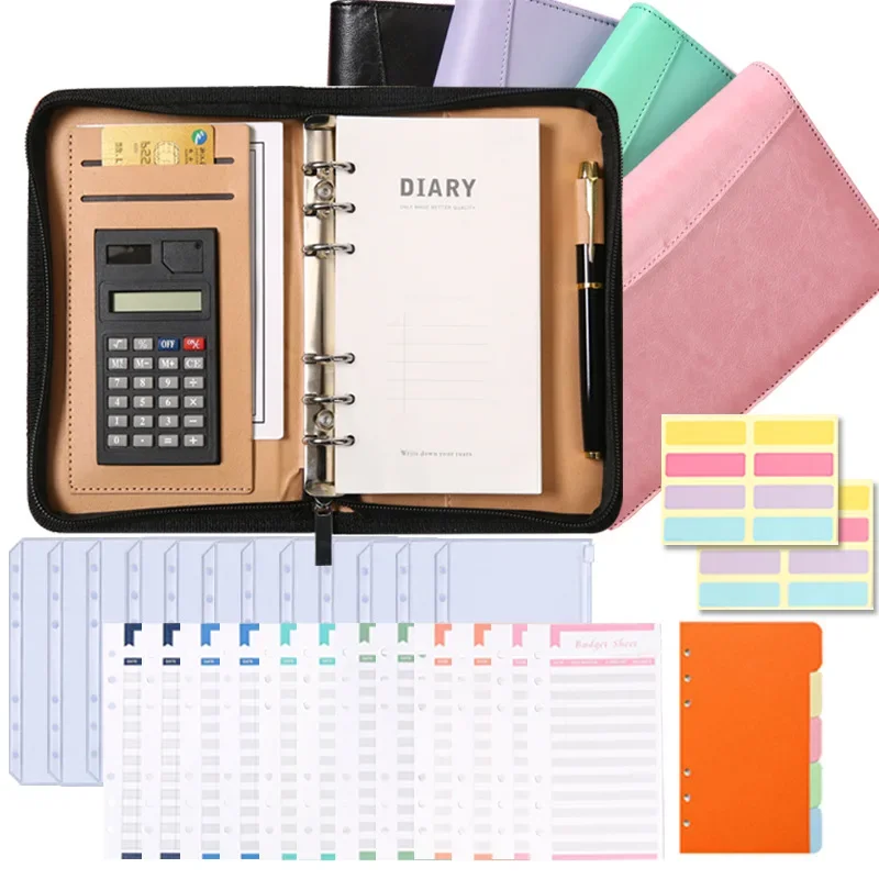 A6 Zip Bag With Calculator 10Pcs Zipper Envelopes Cash Envelopes For Budgeting Money Organizer For Budget Binder