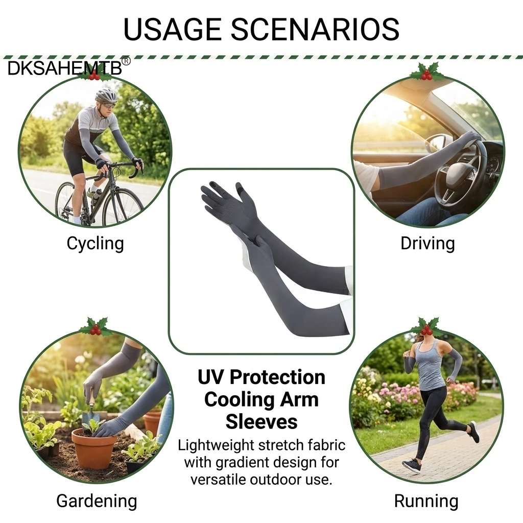 Sonnenschutz-Armstulpen für Männer und Frauen, UPF50+, kühlend, leicht, für Sommer-Radfahren