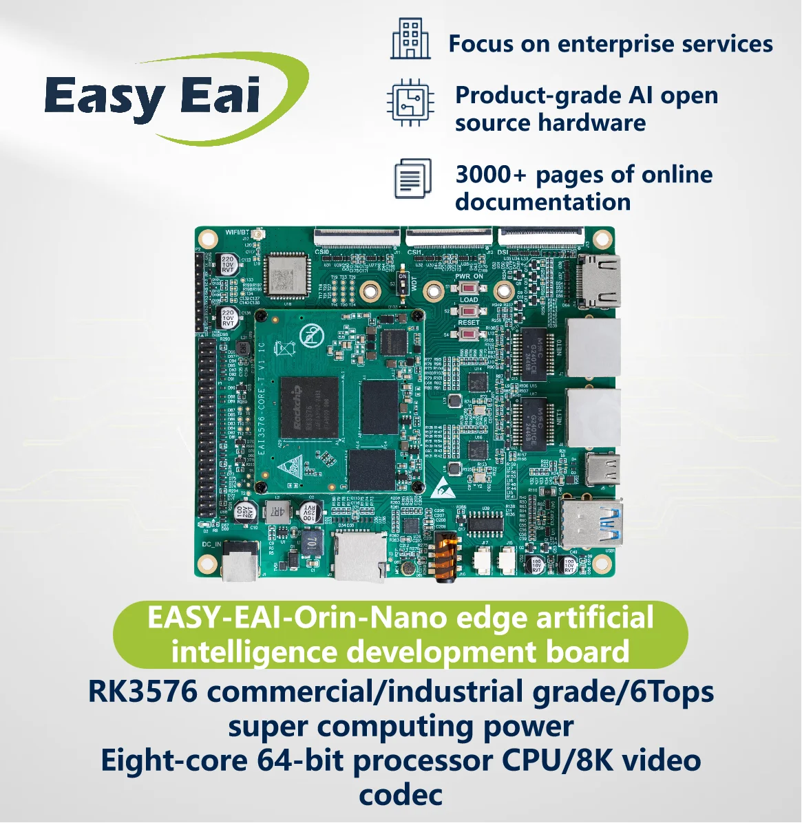 Rockchip RK3576/RK3576J Open Source Development Board, Octa-Core Processor with 6TOPS NPU, Professional Embedded Hardware for Lo