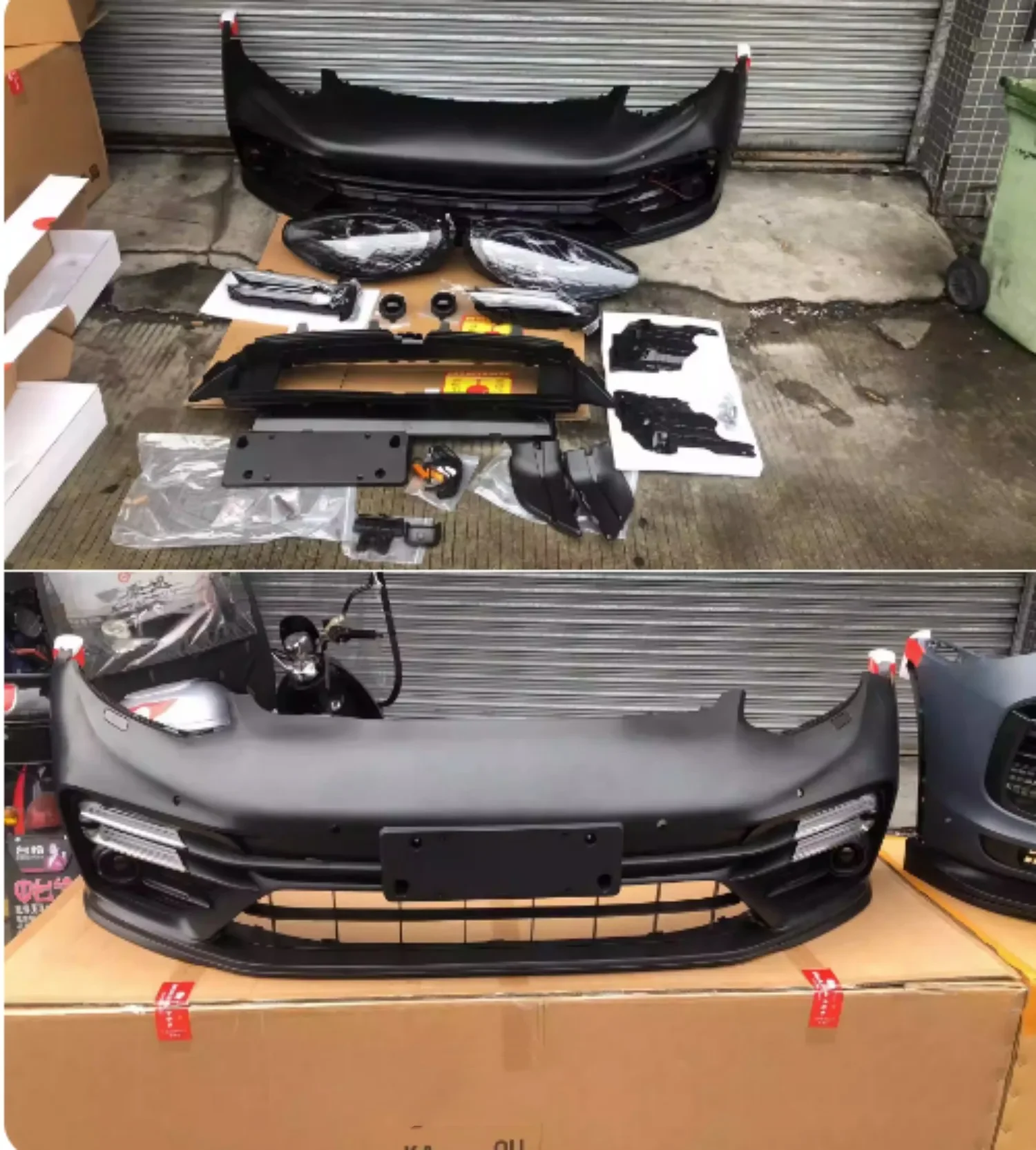 

Car Body kit front bumper surrounded for Porsche Panamera 09-13 modified 14-17 Radiator Grille headlight