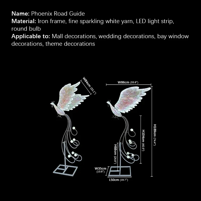 COLIN  Modern Phoenix Wedding Lantern Area Props Street Lamp LED Stage lighting Festival Atmosphere Background Decoration