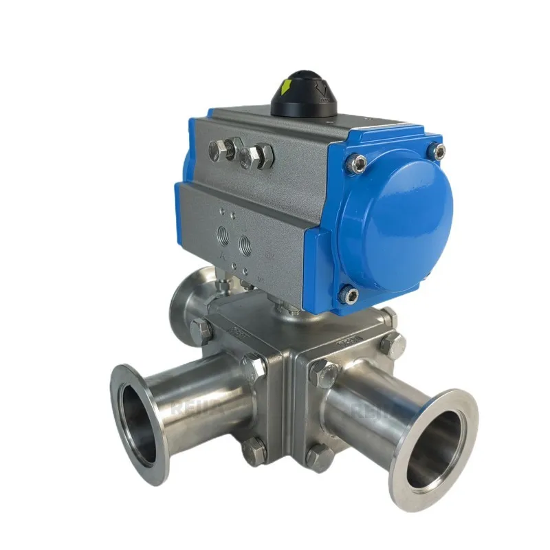 Full Cavity Aluminum Actuator Pneumatic Three-Way Vacuum Ball Valve