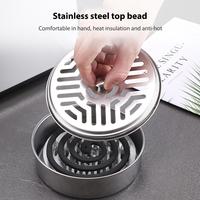 Mosquito Spiral Holder Box Stainless Steel Anti Mosquito Spiral Box with Lid Mosquito Coil Burner for Outdoor Travel