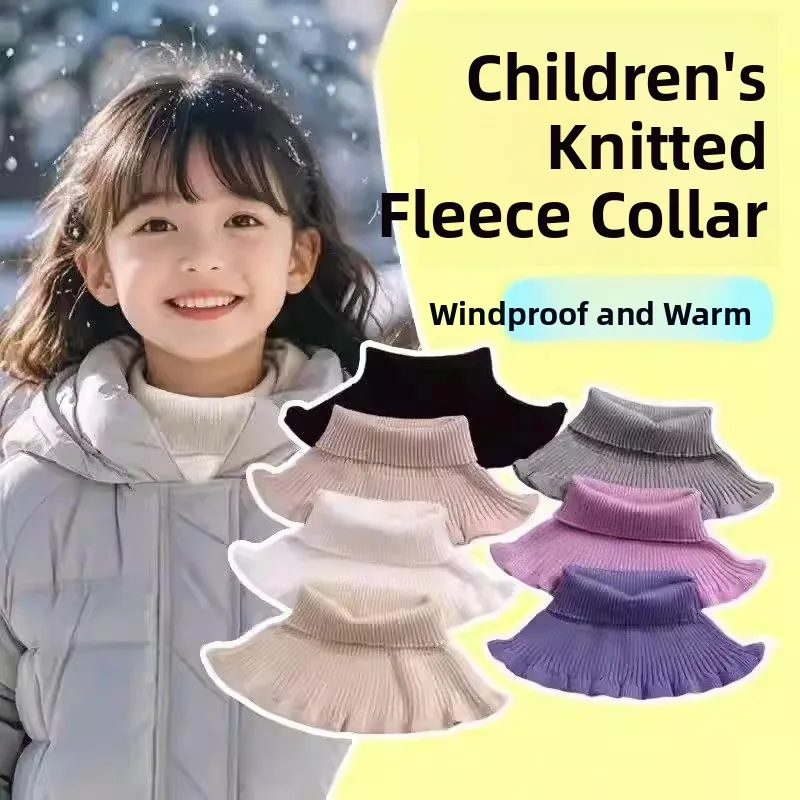 

Детский вязаный шарф-воротник для защиты от холода, универсальный женский шарф-накидка для осени и зимы