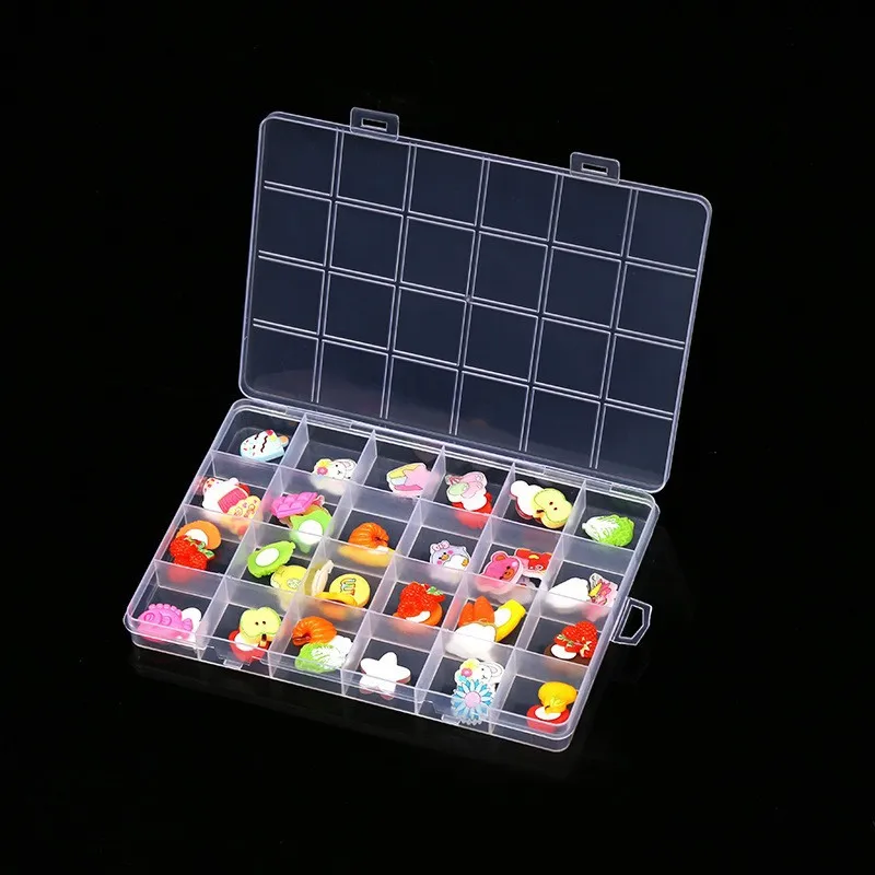 24Grid Nail Art Storage Box Multiple Grids Individually Jewelry Gems False Tip Container Rhinestones Case Organizer Empty Box