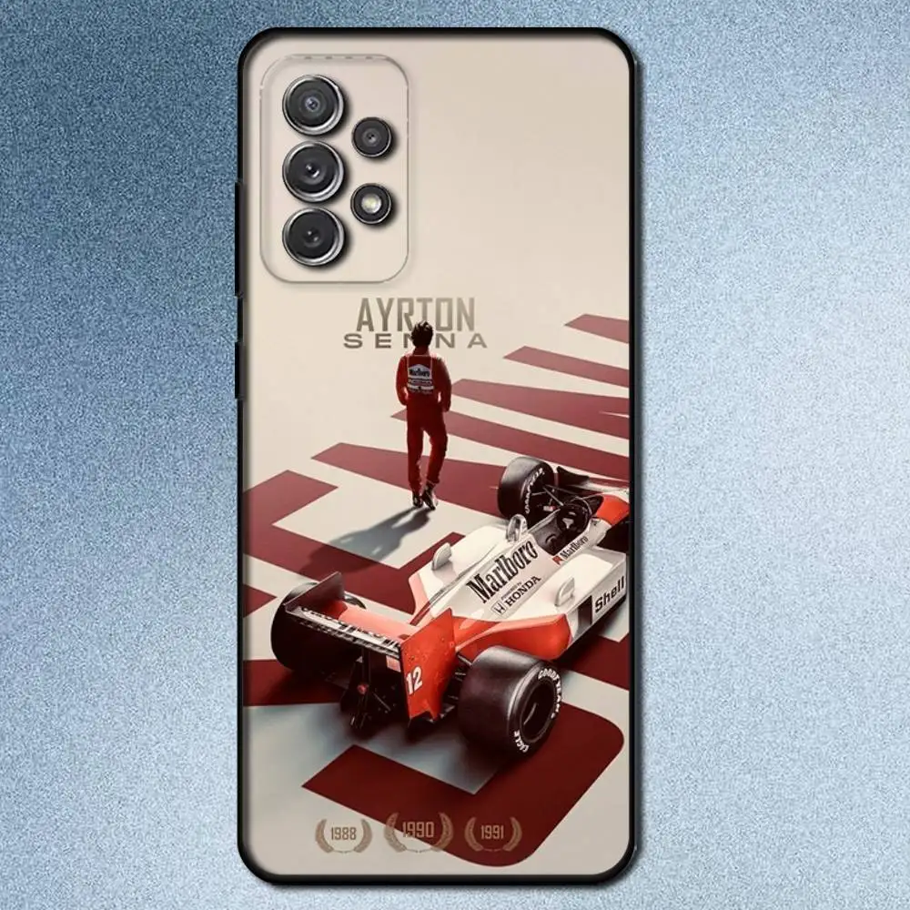 حافظة هاتف Racing Driver A-Ayrton S-Senna لهاتف سامسونج S25، S24، S21، S22، S23، S30، Ultra، S20، Plus، Fe، Lite، Note، 10,9,5G غطاء أسود