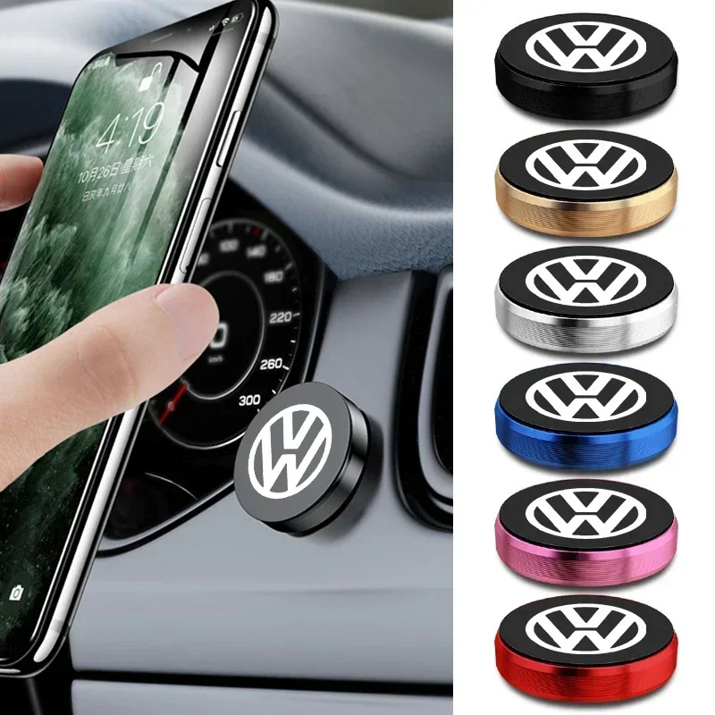 Simple Circular Magnetic Car Phone Holder For Volkswagen VW Jetta Polo T4 T5 T6 Sharan Touareg Gol T-Cross Touran Accessories