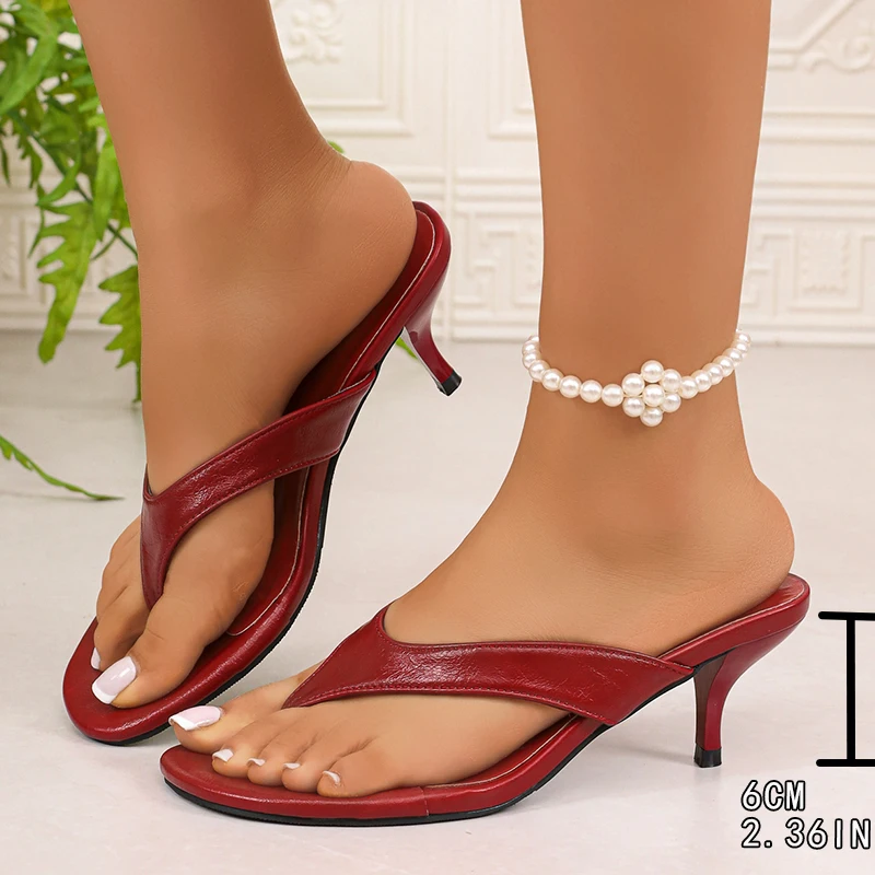 Sexy Women High Heels Slippers Fashion High Heeled Mule Shoes Designer Flip Flops for Woman Summer Open Toe Casual Sandals Women view 2
