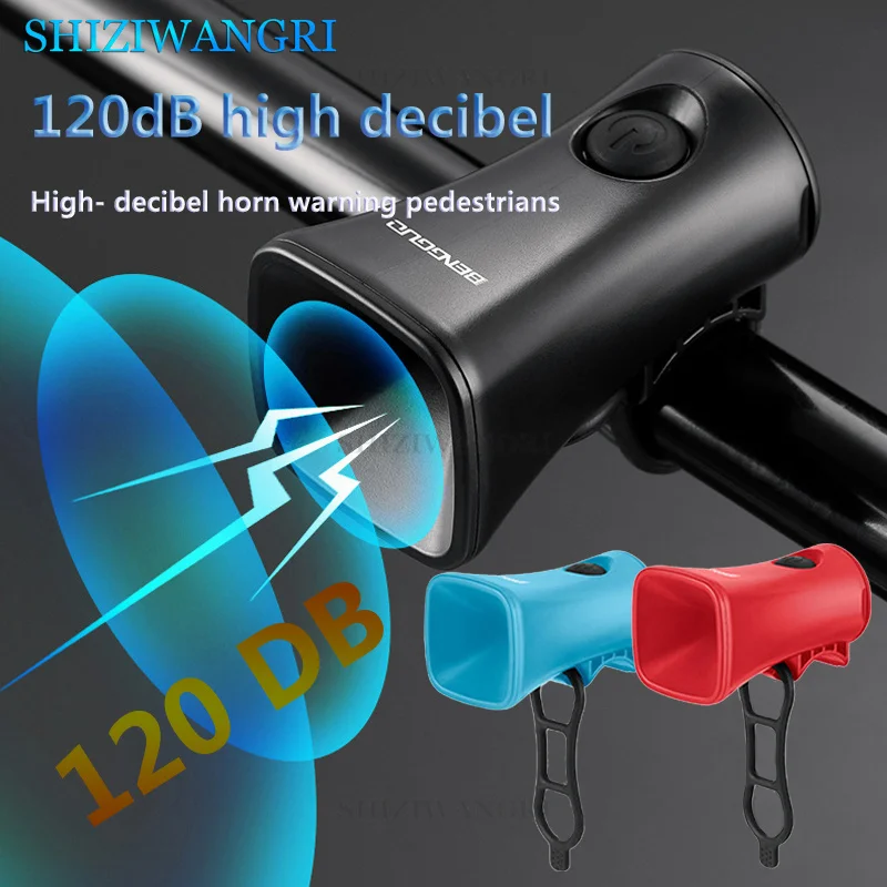 120db Bicycle Electric Horn MTB Bike Bell Cycling Handlebar Speaker Waterproof Scooter Ring Bell Safety Alarm For Bike Accessory