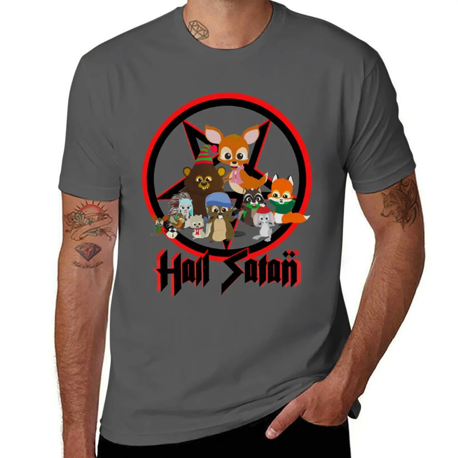 

Satan Hail Park Woodland - Critter - South Christmas T-Shirt Gym Wear Breathable Short Sleeve Tee