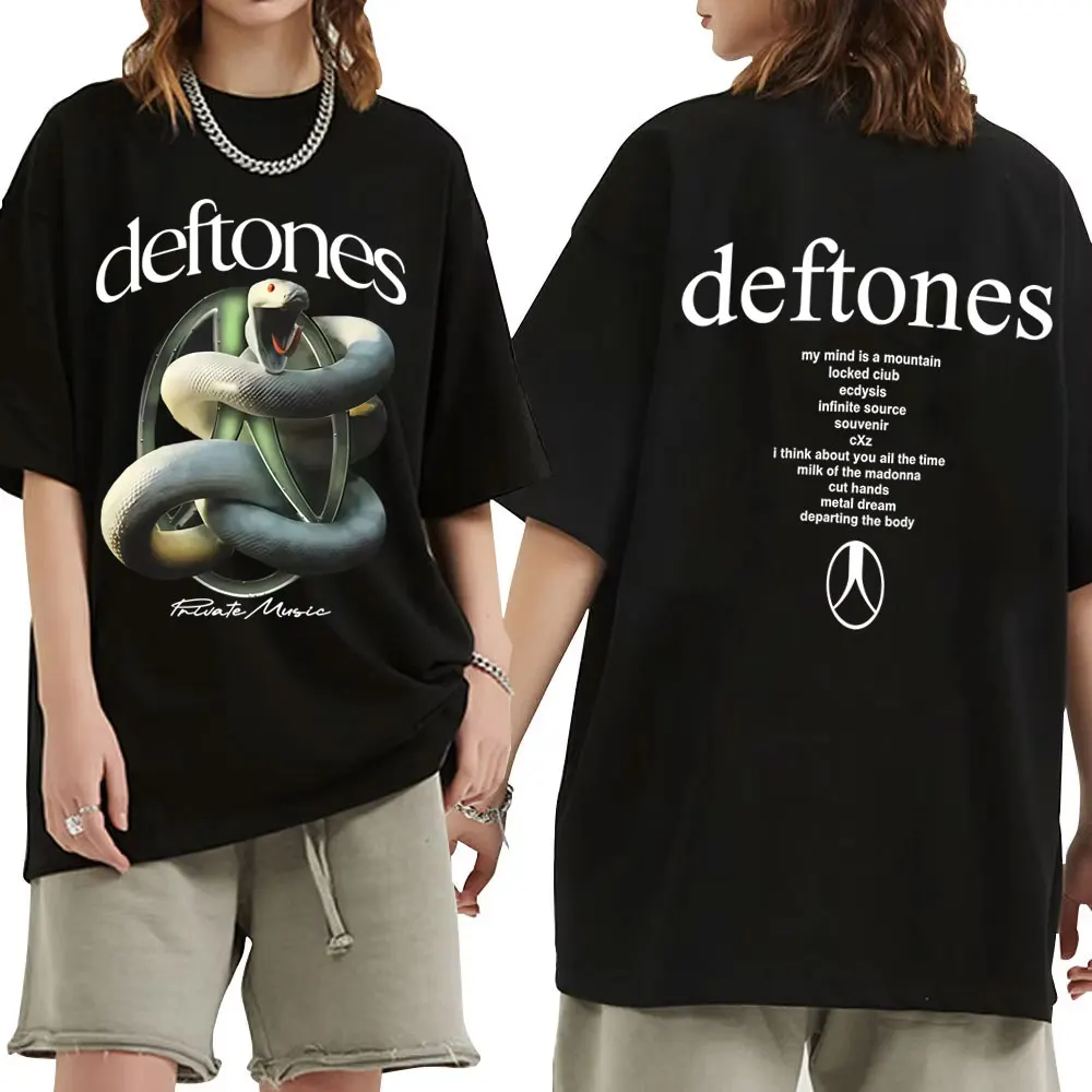 

Rock Band Deftones Private Music Snake Graphic T-shirt Men Women Vintage Casual Soft Cotton T Shirts Unisex Fashion Streetwear