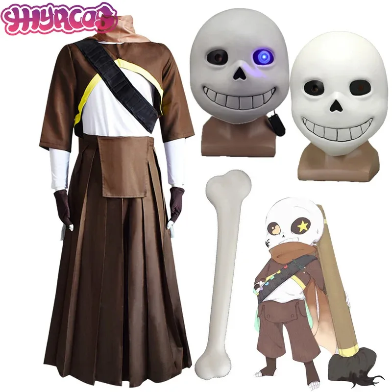 

2025 New Halloween Anime Sans Mask Game Undertale ink Sans Cosplay Costume Role Cos Props Masks For Women Men Outfit Uniform Par