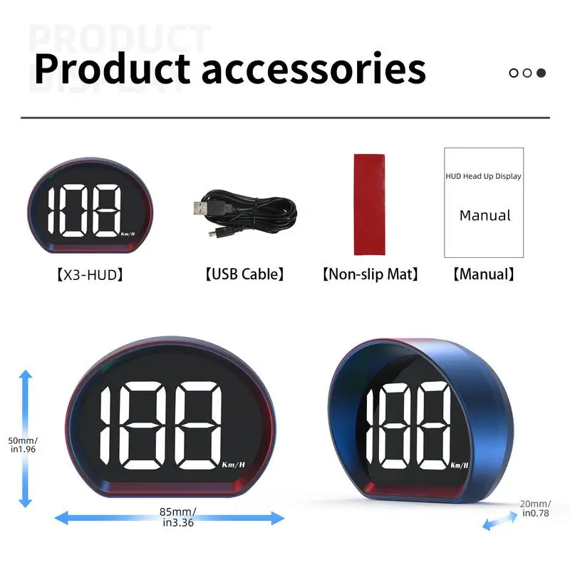 Car Hud Head up Display Car Hud Digital Speedometer Accurate Car Speed Monitoring Device Car Accessories for Cars SUVs Sedans