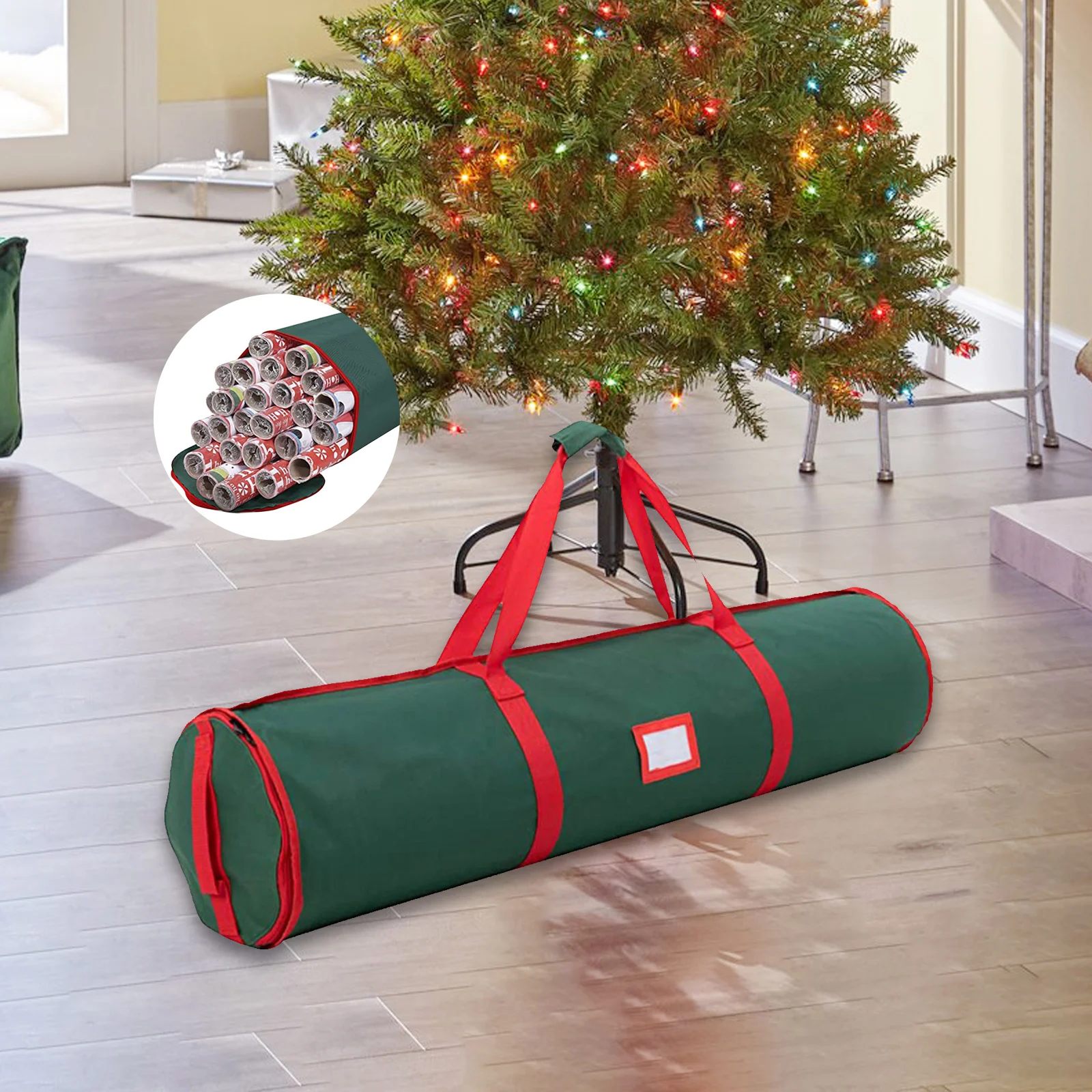 Christmas Storage Bag Container Heavy Duty Dustproof Portable Xmas Storage Bag Storage Organizer for Party Accessories