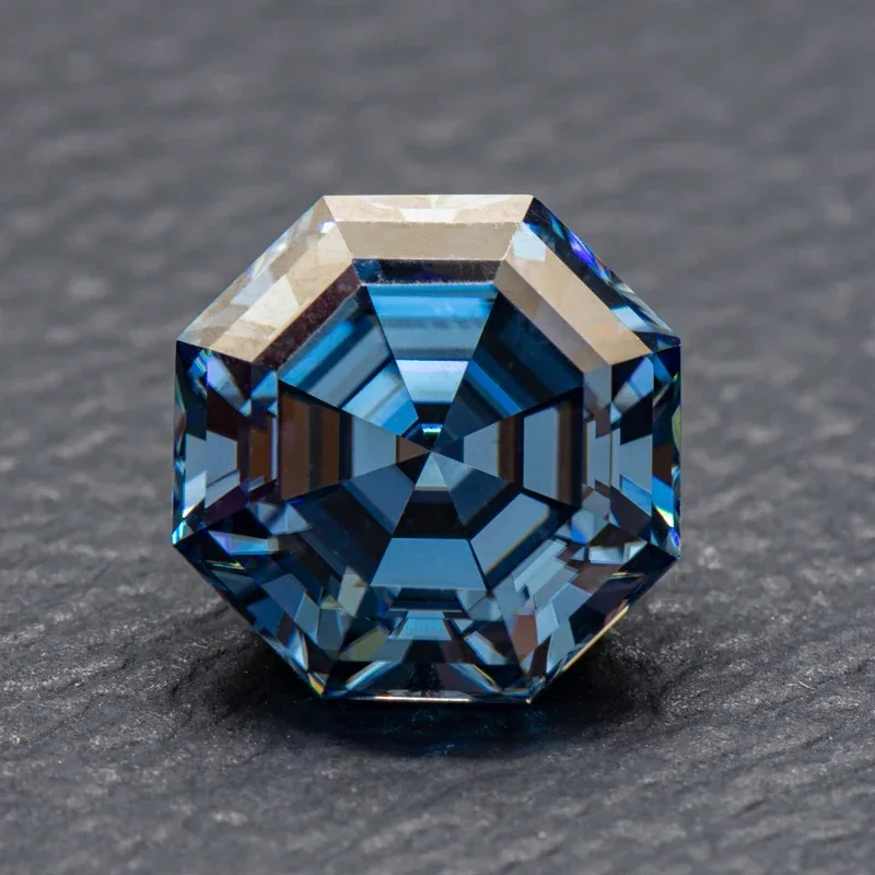 

Moissanite Stone Octagonal cutting Royal Blue Primary Colours Lab Grown Gemstones with GRA Certificate Jewelry Making Materials