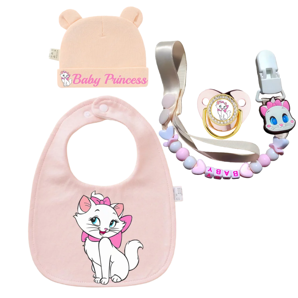 

Блестящая детская соска-пустышка и милый успокаивающий держатель для соски, шапочка для новорожденных, милый детский нагрудник, уникальный дизайн, подарок для кормления малыша, набор для новорожденных.