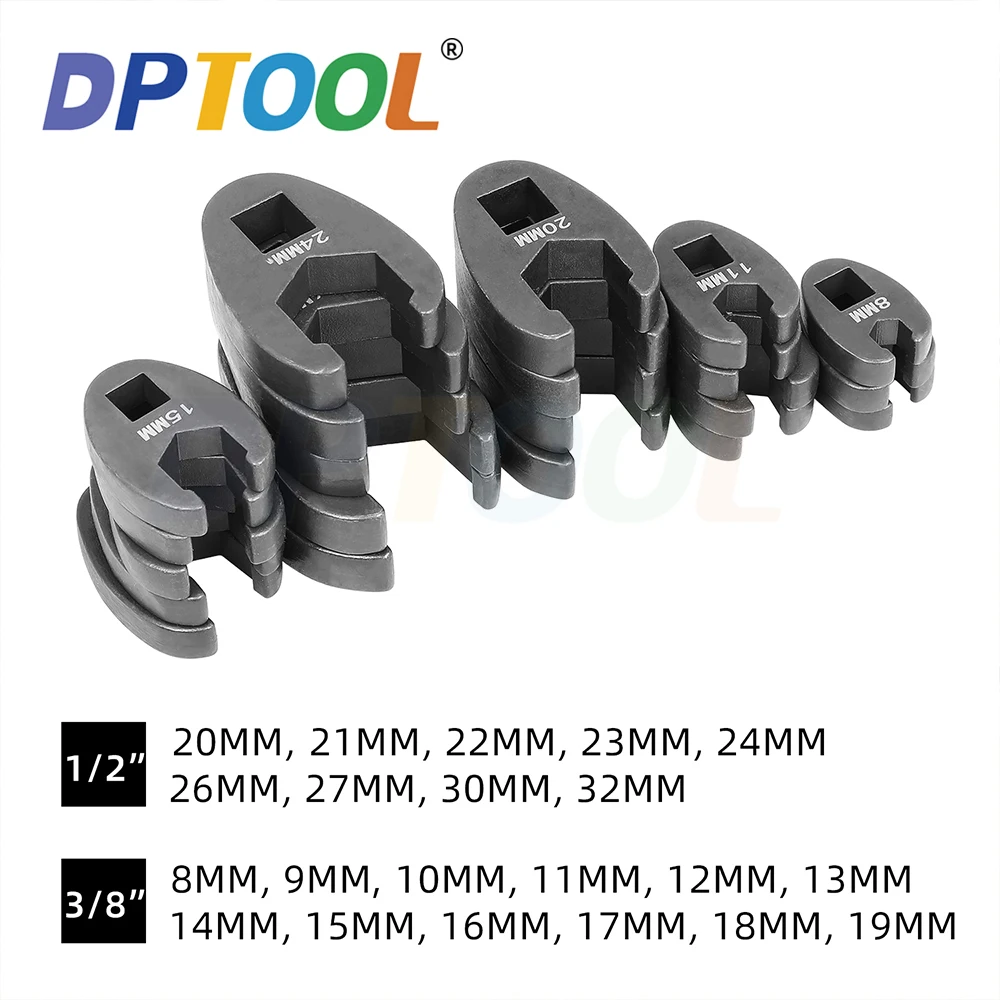 21 Piece Metric Crowfoot Wrench Set 1/2 inches and 3/8 inches Drive Sizes 8mm-32mm Cr-Mo Flare Nut