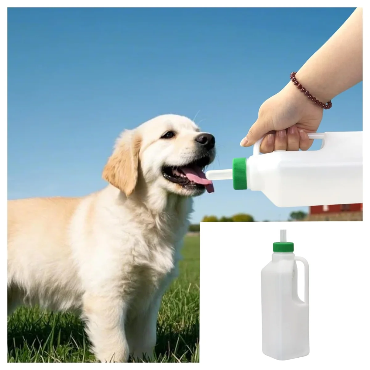Biberones de alimentación para perros, ovejas y cordero, botella de leche duradera para ganado de 850Ml, tetina de silicona para beber, bebederos para piñones y cabras y pantorrillas
