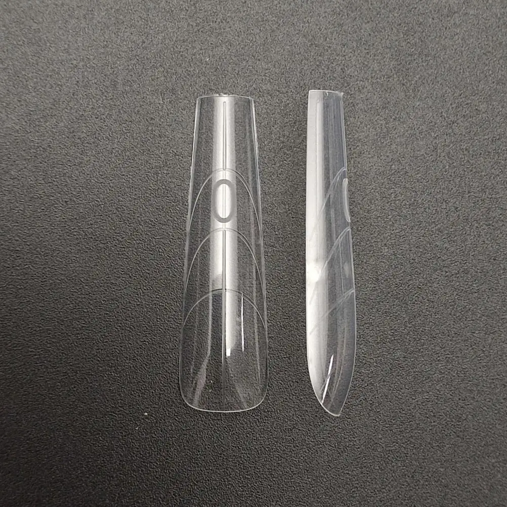 Sandwich formas de uñas duales 240 piezas extensiones transparentes-formas duales ataúd almendra formas de uñas molde superior molde inferior