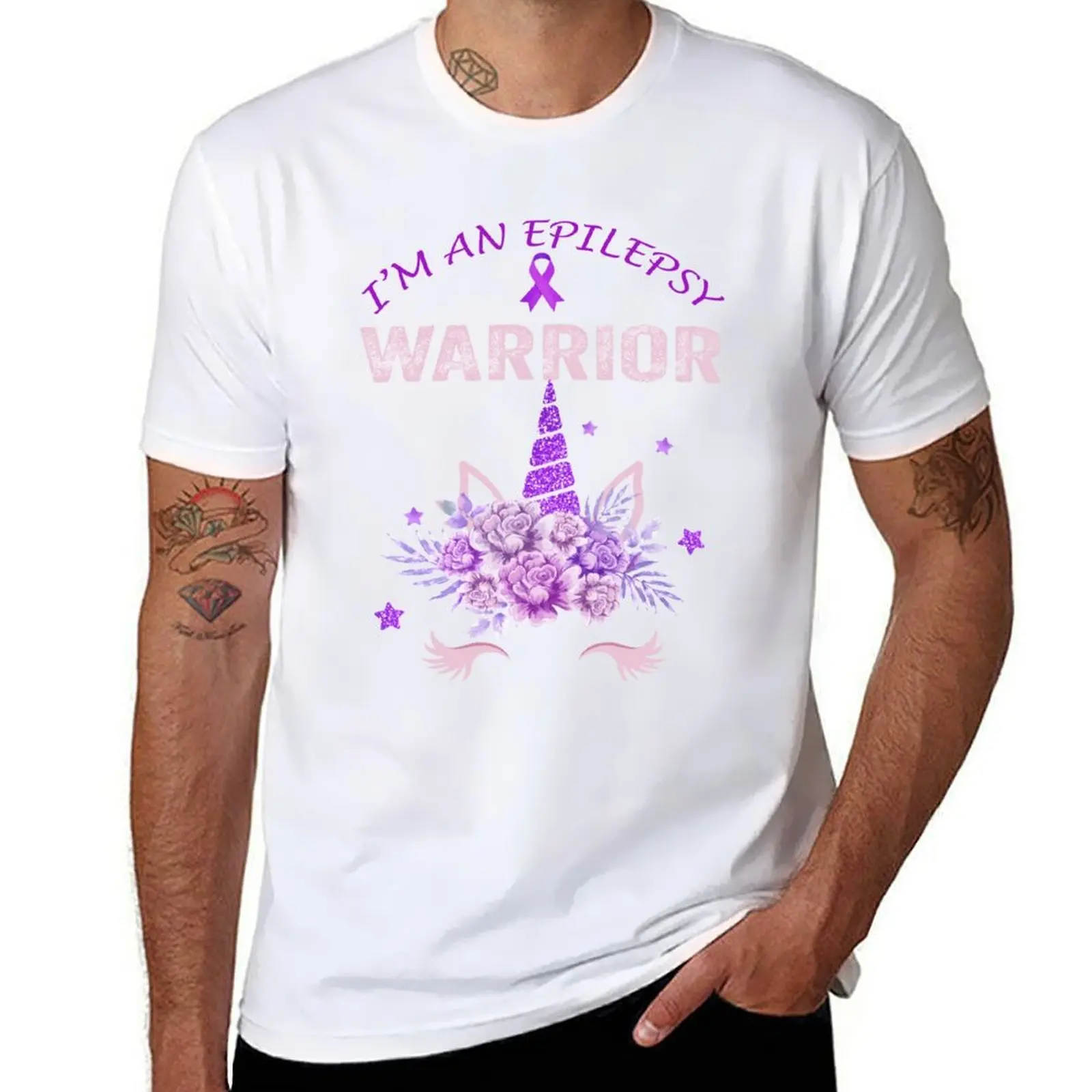 Soy un guerrero de epilepsía, regalo de conciencia de epilepsia para sobreviviente de guerrero de epilepsía, camiseta de regalo con cinta morada