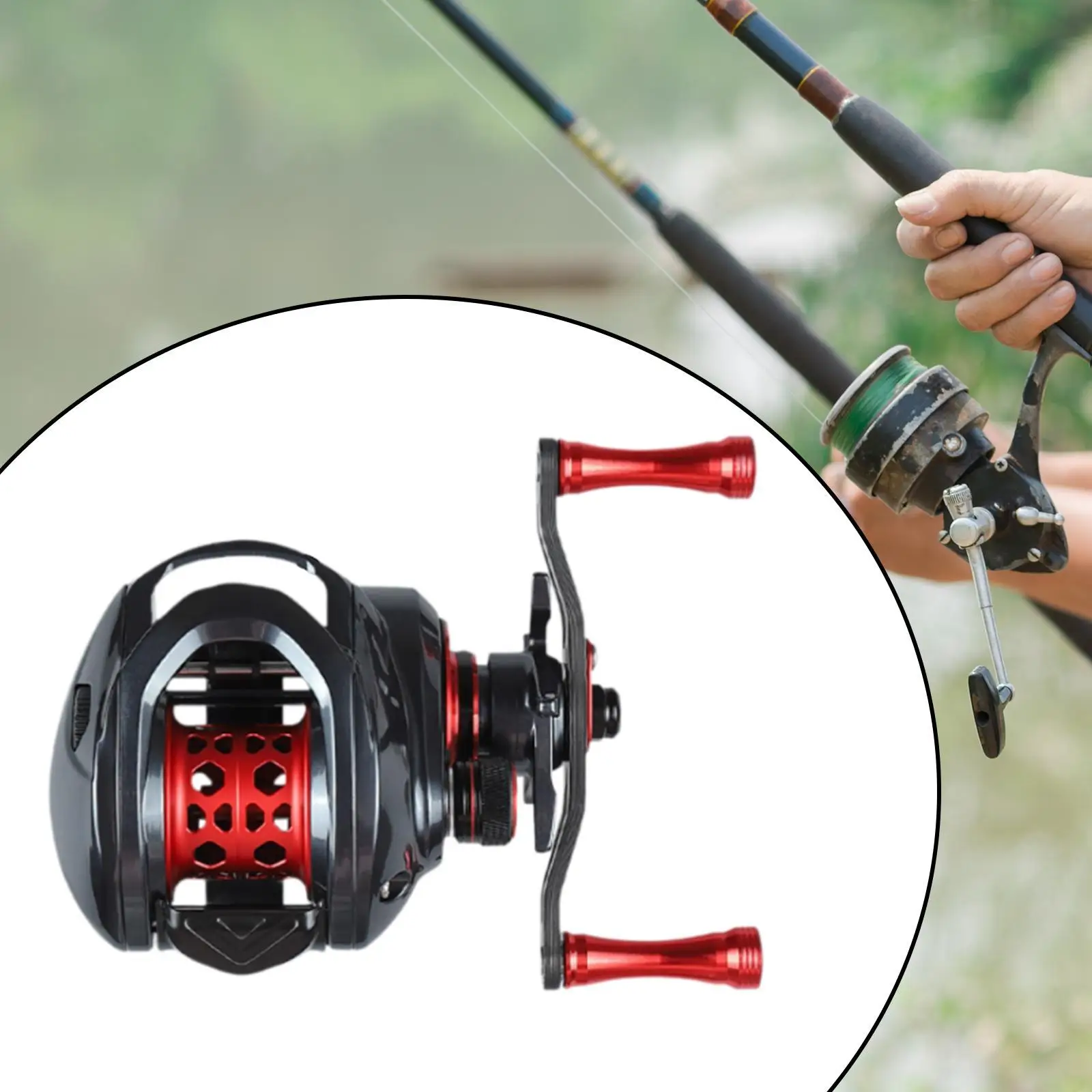 

Baitcasting Reel Practical Smooth 7.2:1 Right Handed Baitcaster Fishing Reel for Saltwater Freshwater Boat Fishing Outdoor Carp