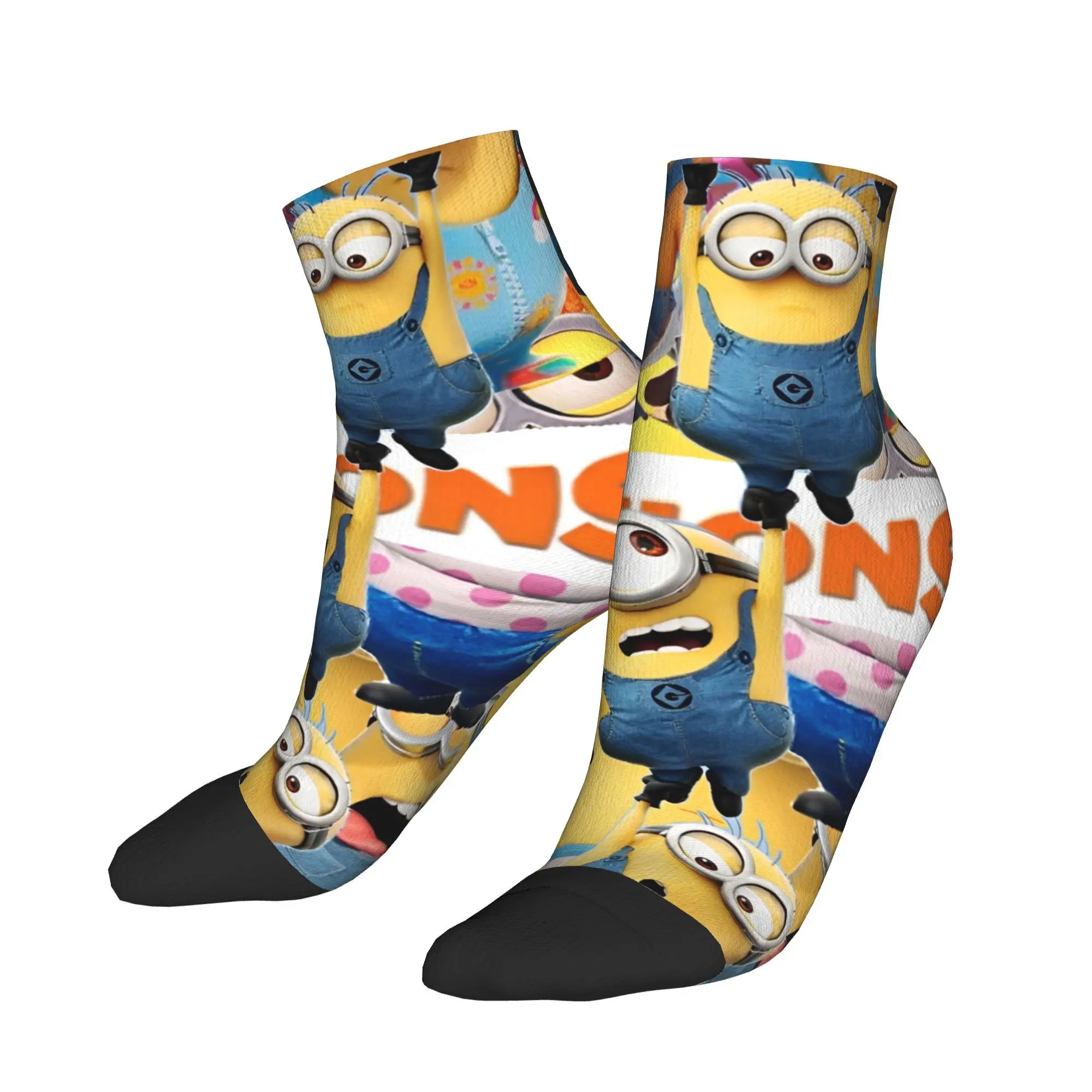 

Adults Men Socks Yellow Minions Leisure Breathable Ankle Sock Spring Big Eyes Custom Outdoor Sports Non Slip Socks