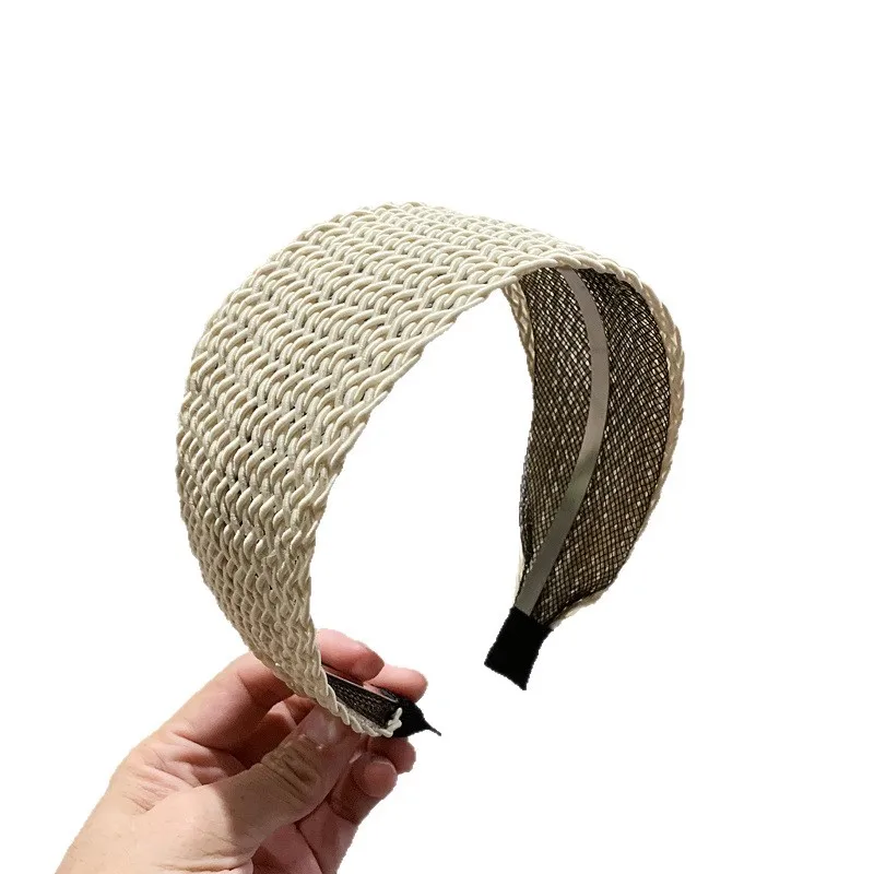 

Handmade Wide Headband for Women Weaving Bohemian Style Hair Accessories Holiday Headdress Hair Holder Hairband Solid Head Band