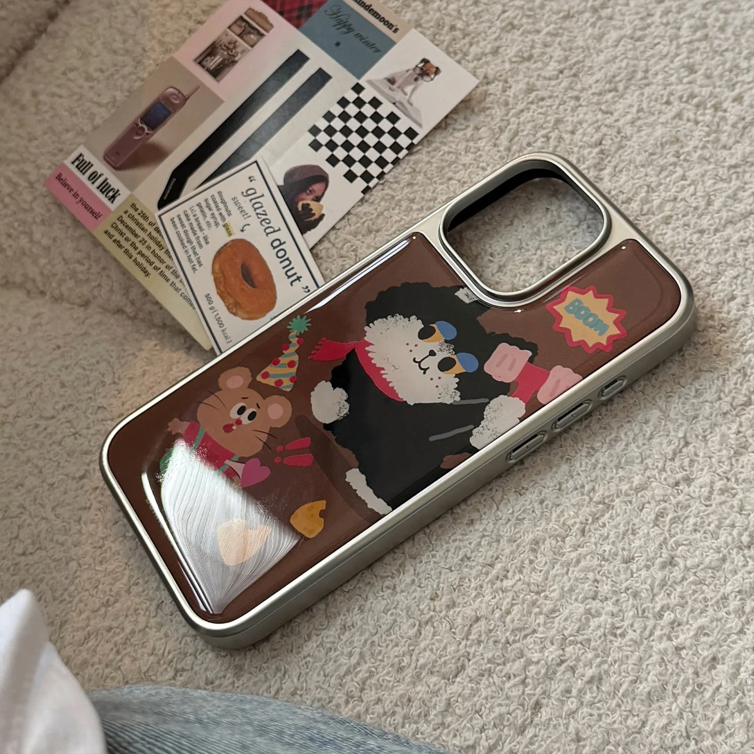 Fun Trend Cartoon Cheese Cat Phone Case For iPhone 17 AIR 16 15 14 13 12 11 PRO MAX PLUS Anti Drop Dustproof Silver Edge Cover