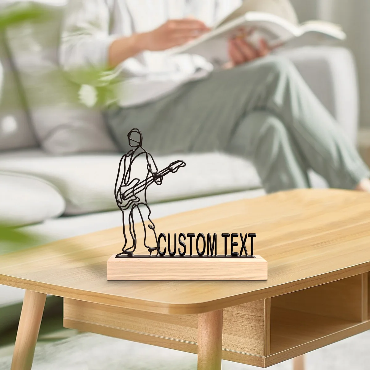 1pc Personalized Metal Artwork Custom Name Equipped with A Wooden Base Modern Rural Home Desktop Decorations