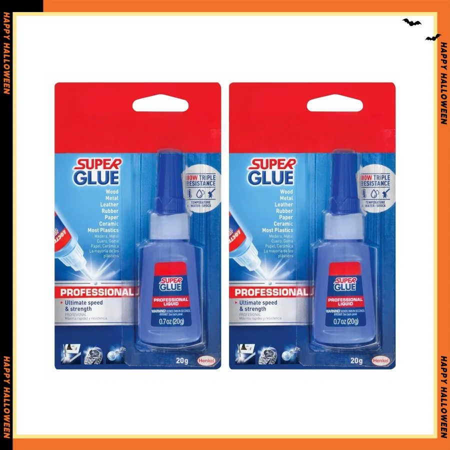 عبوة من قطعتين من Super Glue Professional - لاصق Cyanoacrylate سريع الجفاف للبلاستيك والخشب والحرف المعدنية والإصلاح