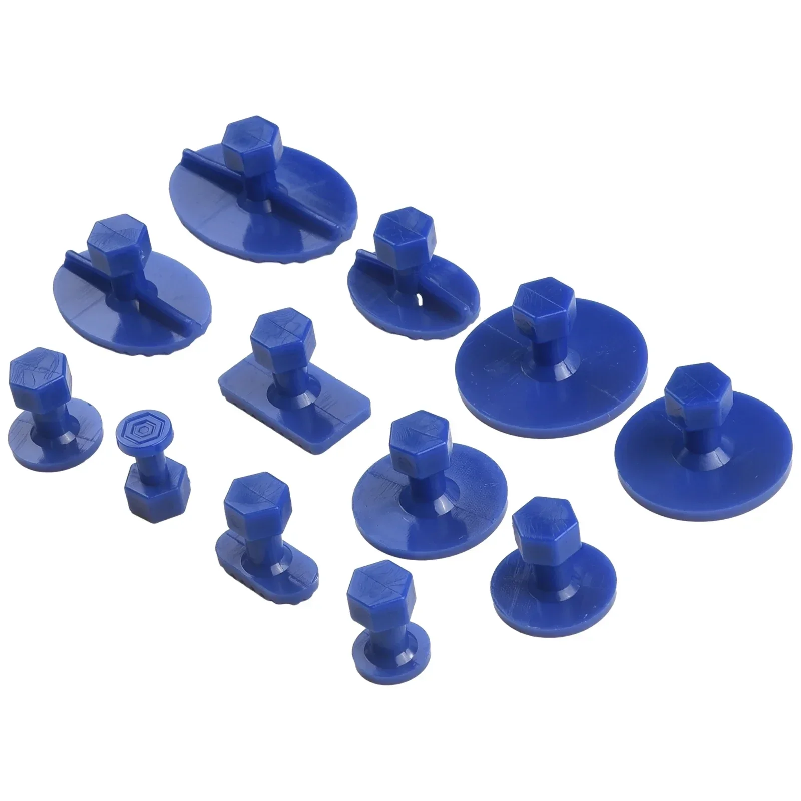 10pcs Car Glue Pulling Tabs Suction Cup Glue Hand Puller Tool Dent Repair Puller Head Adapter Screw Tip Dent Removal Pulling Tab