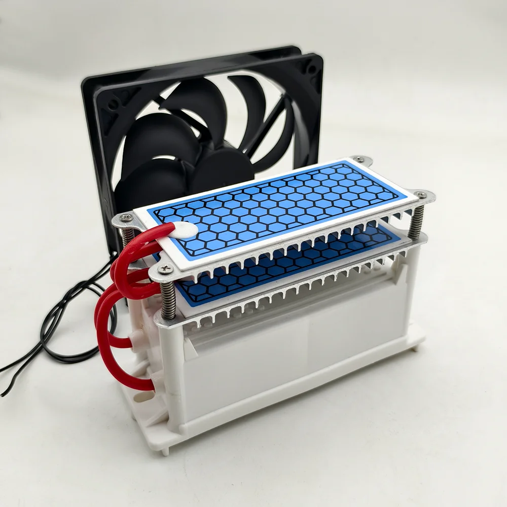 Generador de ozono de 60 g/h con ventilador de refrigeración 12025, limpiador de aire, ozonizador, esterilizador, purificador, elimina el olor, accesorios para máquinas de ozono