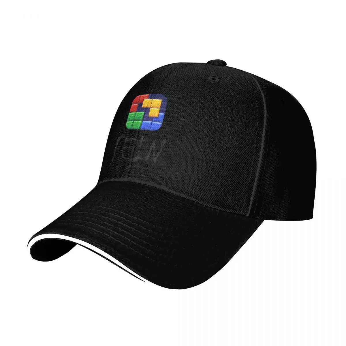 Block Blast FEIN Baseball Cap Cotton Twill Breathable Contrast Two Tone Brim Snapback Flat Bill