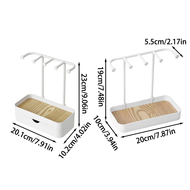 Mode Sieraden Organizer Opknoping Display Voor Oorbellen Kettingen Sieraden Opbergrek Met Houten Basis Armband Ringen Houder