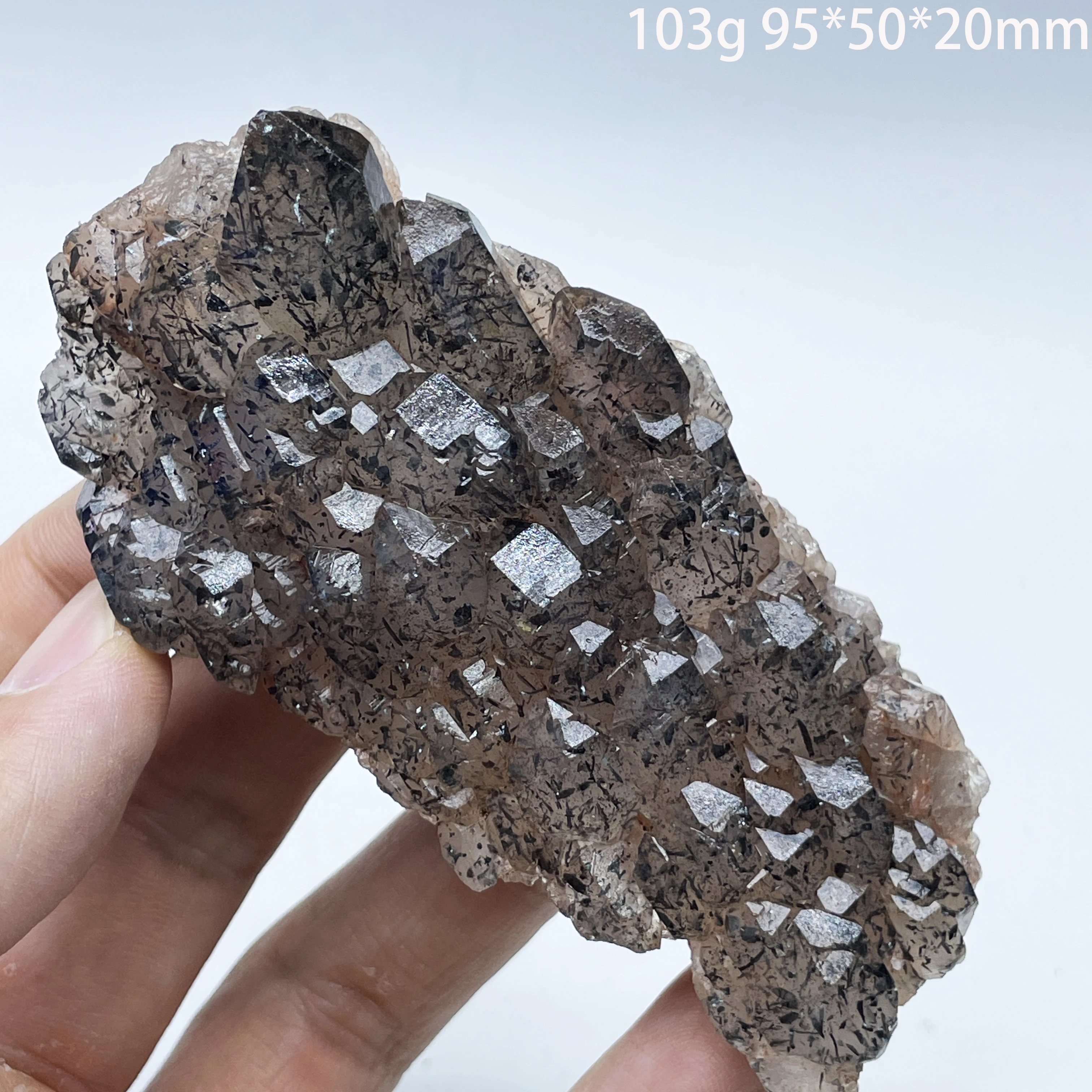 Natural Skeletal Crystal Black Tourmaline With Quartz Rutilated And Mica Mineral Specimen Stones Healing Home Decor