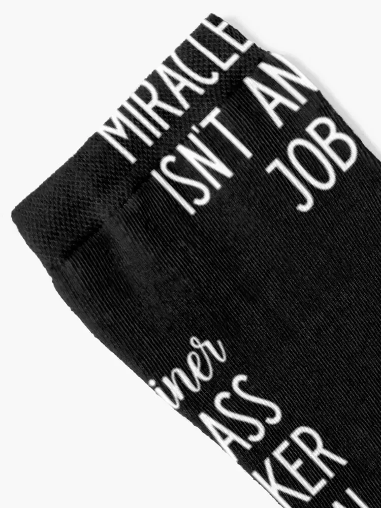 Athletic Trainer Because Badass Miracle Worker Isn't An Official Job Title Socks compression custom Socks Men's Women's