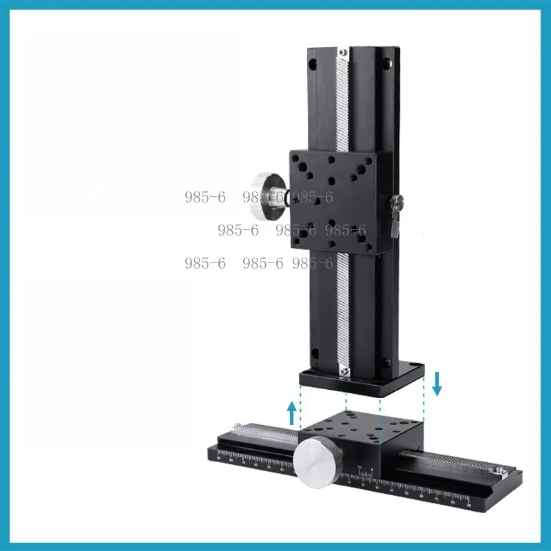 X Axis Manual Displacement Slide with Gear Rack, Dovetail Groove Slide LWX25-100 LWX40-150 LWX60-200