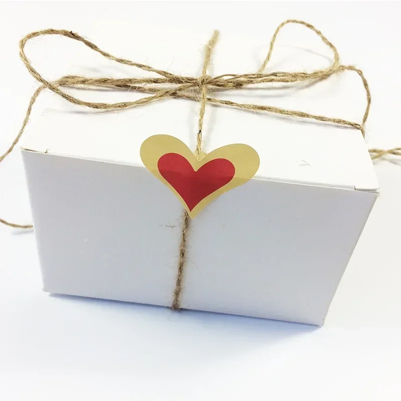 90 Pcs/lot Products Kraft Paper Seal Sticker for Package LabelHandmade New Year Red Romatic Heart Shape Gift Cute Stickers