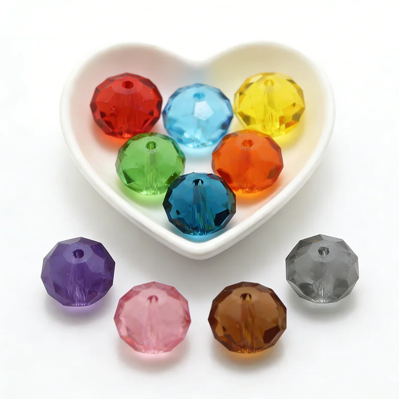 2/4/6/8/10/12mm Rondelle Glass Crystal Beads DIY Jewelry Acc