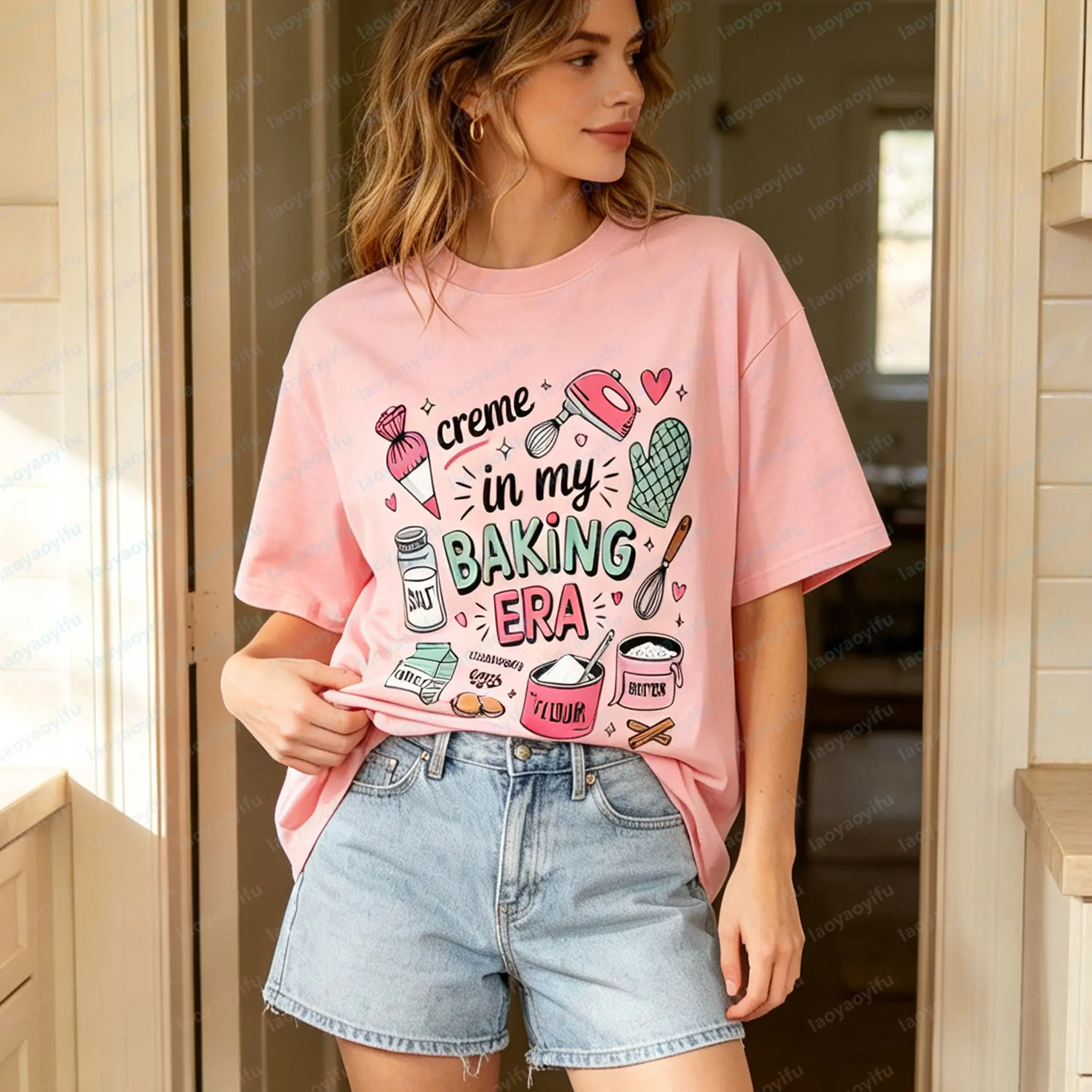 In My Baking Era Graphic Tee Baker Baking Cute Chef Trendy Unisex Tshirt Cute Retro Sweets Gift For Bakers Soft Cotton Comfy Top