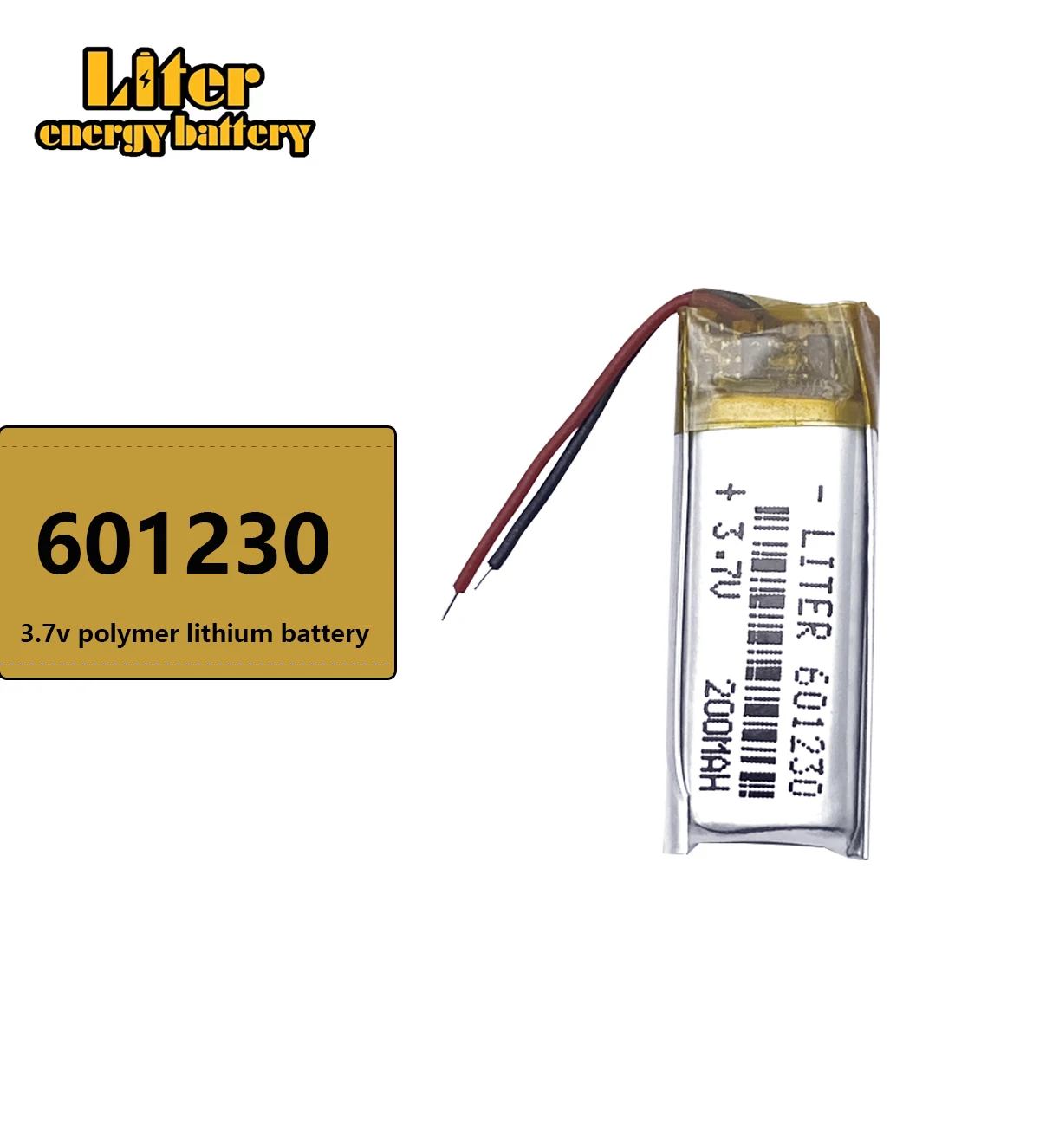 Polymer lithium battery 3.7V, 601230 200mah can be customized wholesale CE FCC ROHS MSDS quality certification