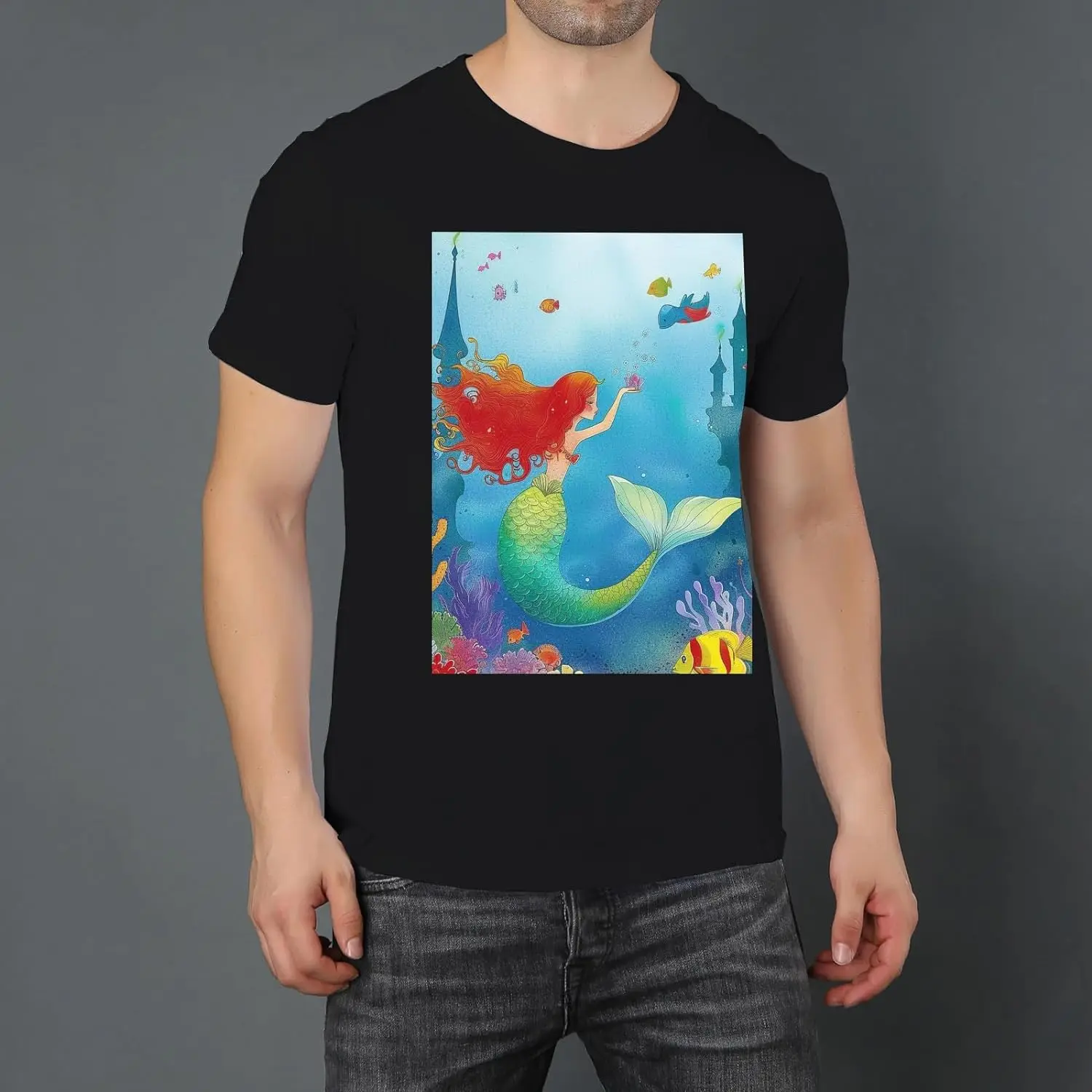 T-Shirt for Men and Women Shirts Soft LightweightShort Sleeve Daily Casual for Friends FamilyMermaid