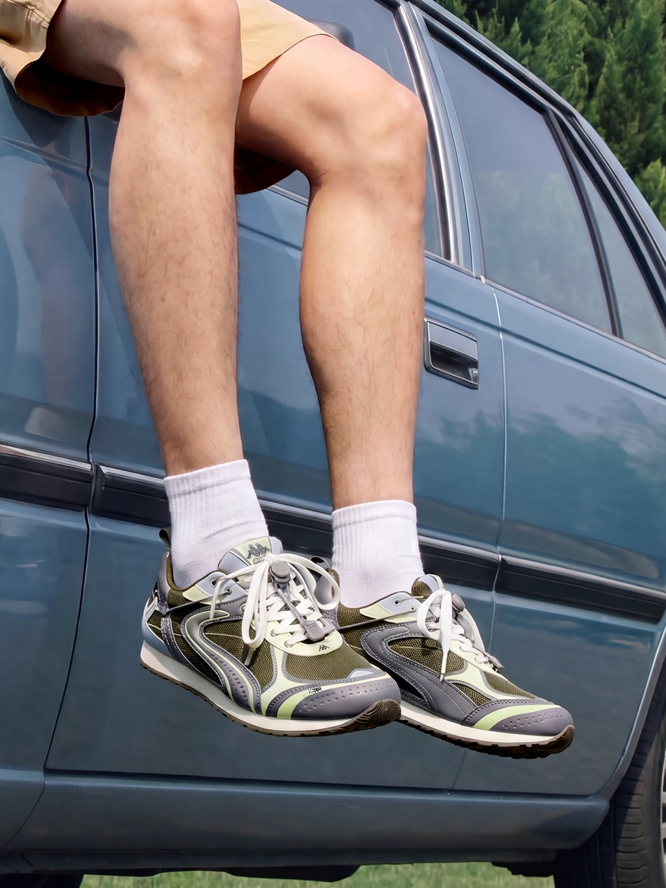 Kappa Couple's Retro Casual Sneakers with Mesh Stitching and Breathable Design, Suitable for Daily Commuting and Outdoor Jogging