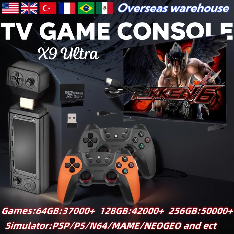

X9 Ultra Retro Video Game Console Home Game Console Game Stick HDMI Wireless Controller 3DHD 4K TV GameConsole Retro Games Stick